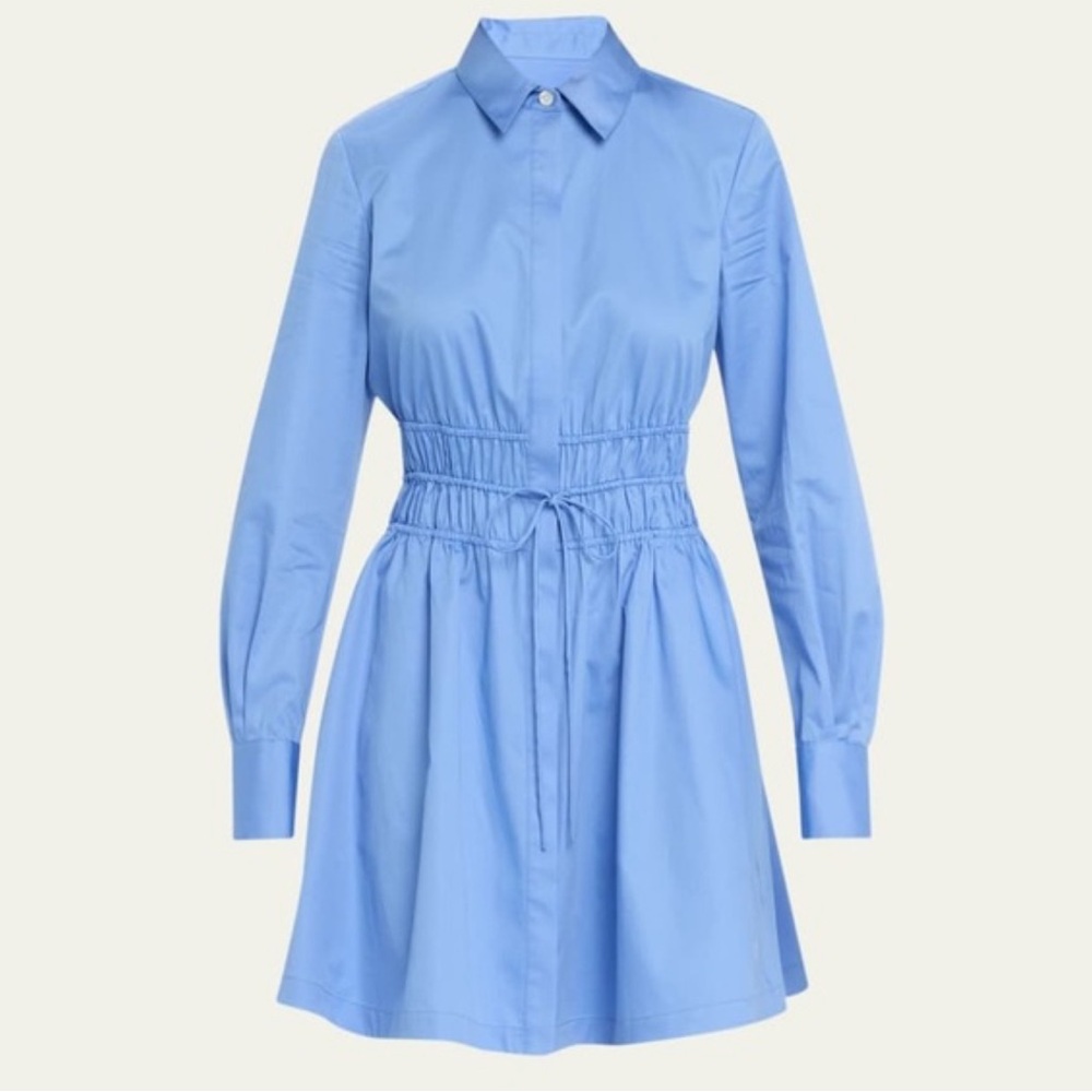 Jason Wu Light Blue Long Sleeve Mini Shirtdress with Cinched Waist